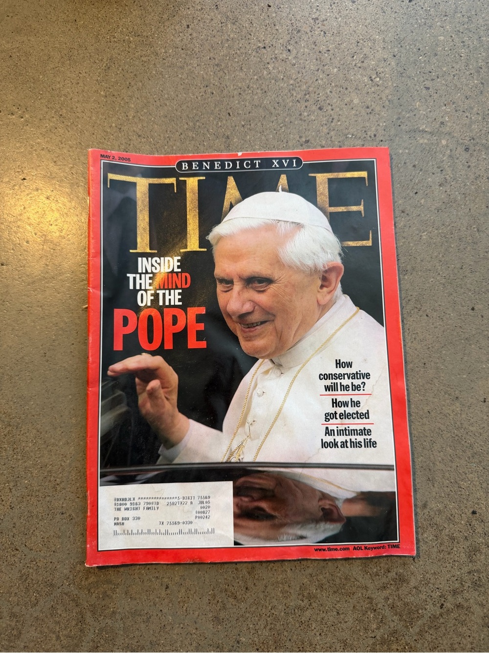 TIME Magazine Cover Featuring Pope Benedict XVI - Red Border